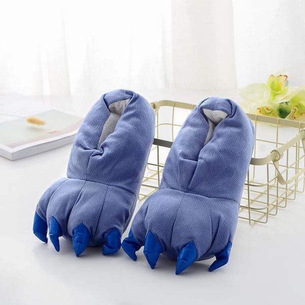 

slipper kids indoor shoes boys animal claw children home slippers blue pantufa infantil winter warm sneakers for, Black;grey