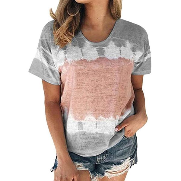 

women's t-shirt women casual short sleeve adults crew neck loose basic sports soft gradient color summer pullover fashion daily, White