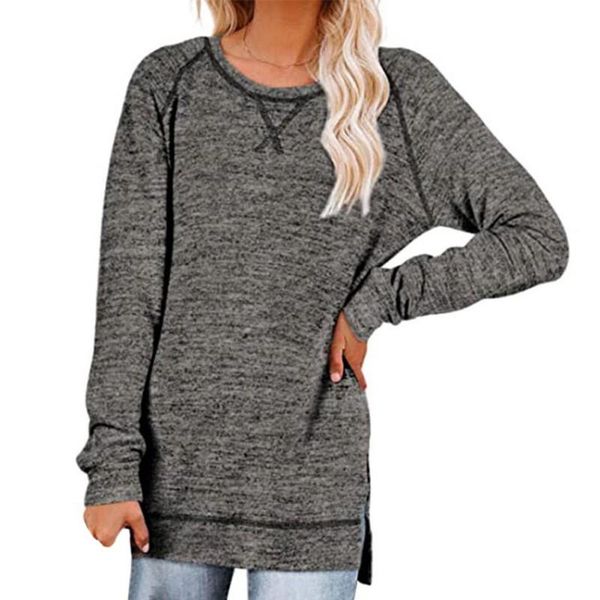 

women's hoodies & sweatshirts spring autumn women sweatshirt cross loose round collar pullover temperament commutes pure color, Black