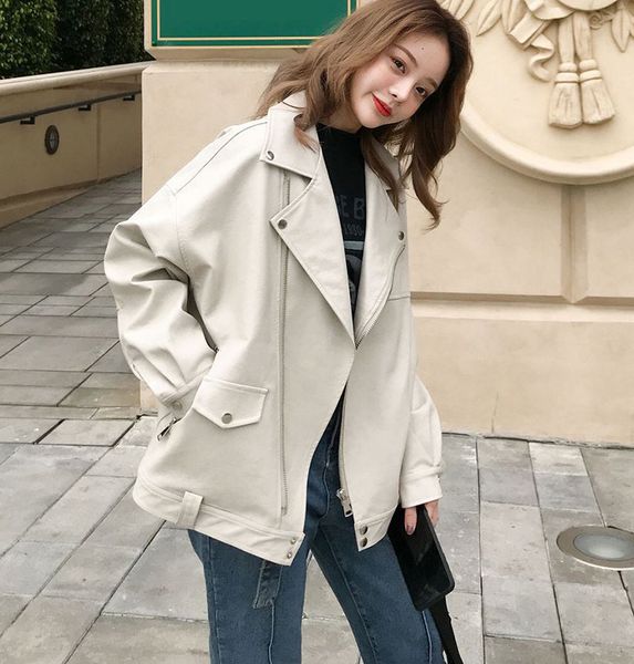 

women's plutonium jacket in bright beige colours short leather d05i, Black