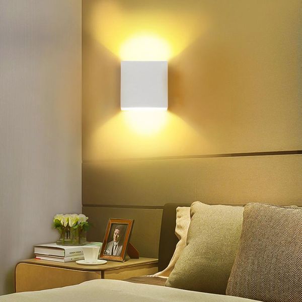 

wall lamp 1/5/8pcs christmas dimming lampada luminaria led aluminium light rail project square bedside room bedroom el tv