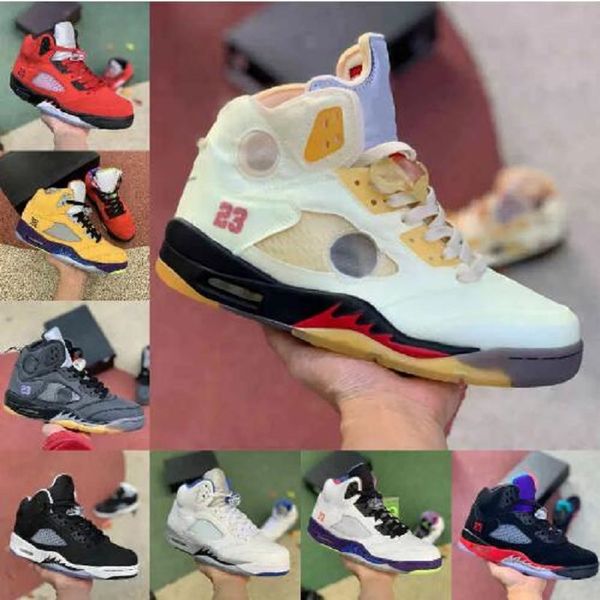 

jumpman 5s basketball shoes 5 mens trainers sneakers racer blue raging bull stealth bred anthracite white cement outdoor sports eur 40-47