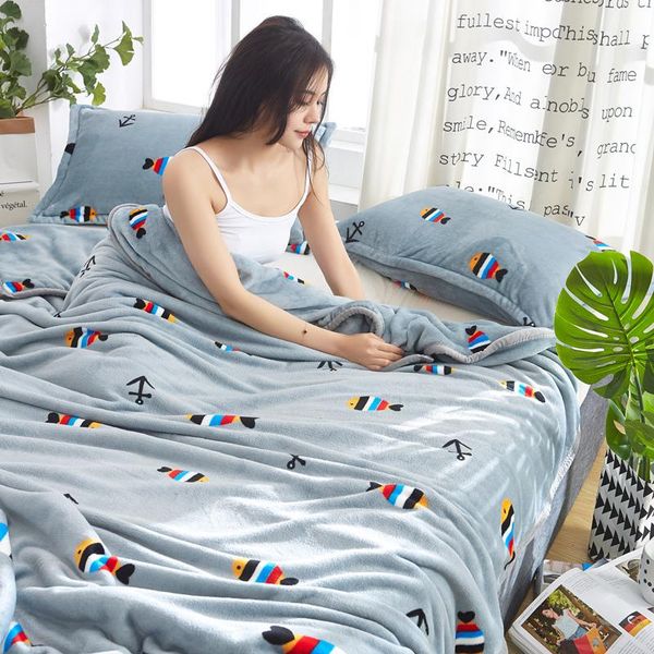 

blankets coral fleece double blanket thin air-conditioned office flannel easy to clean and store