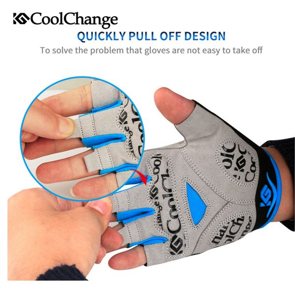

coolchange bike gloves gel pad bicycle glove outdoor sports mtb half finger cycling gloves guantes ciclismo 2021 3 colorsg, Blue;gray