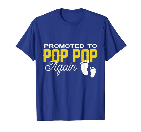 

promoted to pop pop again t-shirt, White;black
