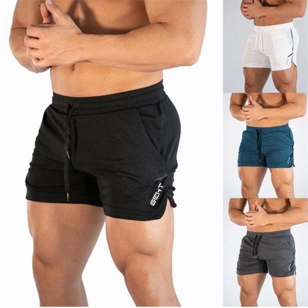 

mens gym training shorts men sports casual clothing fitness workout running grid quick-drying compression athletics 210716, White;black