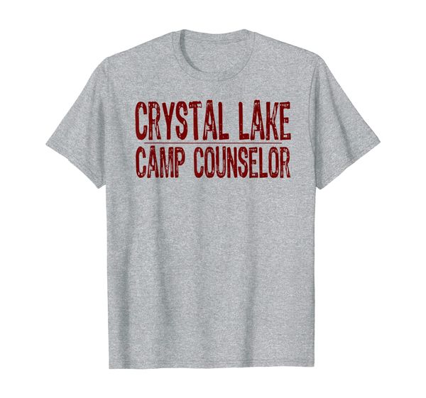 

Crystal Lake Camp Counselor T-Shirt Vintage Red Text, Mainly pictures