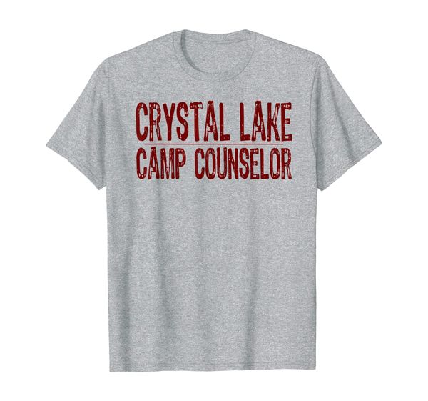 

Crystal Lake Camp Counselor T-Shirt Vintage Red Text, Mainly pictures