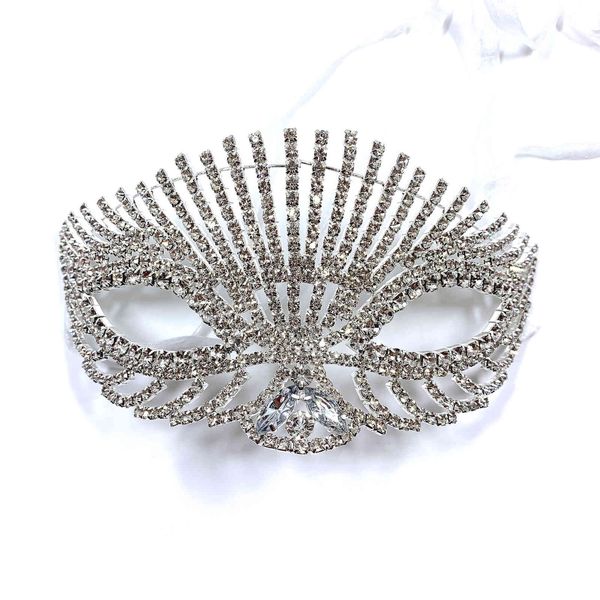 Maschera femminile di moda di lusso Temperamento nobile ed elegante accessori per gioielli viso maschere per ragazza lucide in cristallo di strass