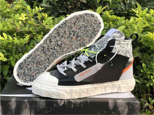 

shoes authentic readymade blazers mid mens women black white vast grey volt total orange sneakers original 36-45