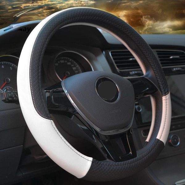 

steering wheel covers 9 color sport auto anti-slip leather car steering-wheel cover car-styling anti-catch holder protor