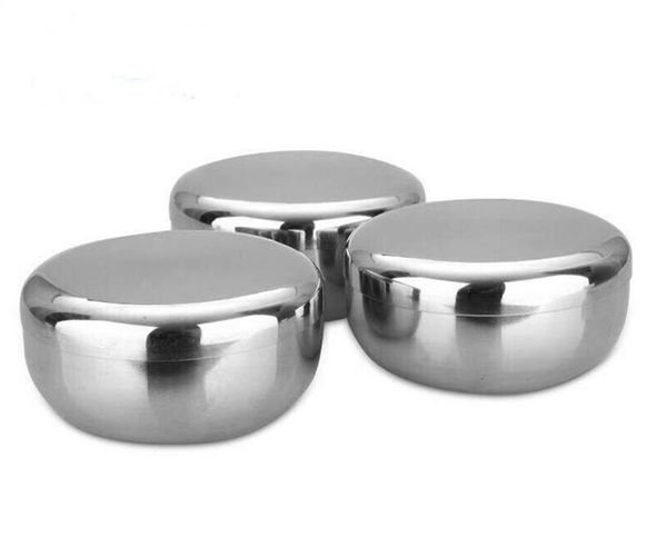 

bowls 50pcs stainless steel bowl korean big cooked rice with cover 10cm 12cm kimchee thickening baby children tableware