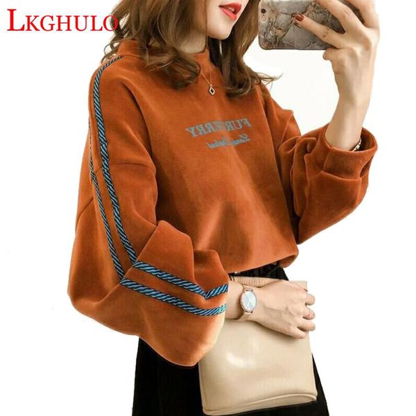 

women's hoodies & sweatshirts 2021 autumn/winter womens thicken warm jackets women thermal gold velvet female casual hoodies&sw, Black