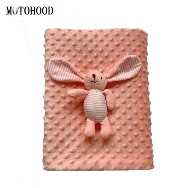 MOTOHOOD Doppelschichten Samt Kinderdecke für Decken Fleece Jungen Mädchen Schlafen Bettwäsche Swaddle Warm Baby Wrap 210309