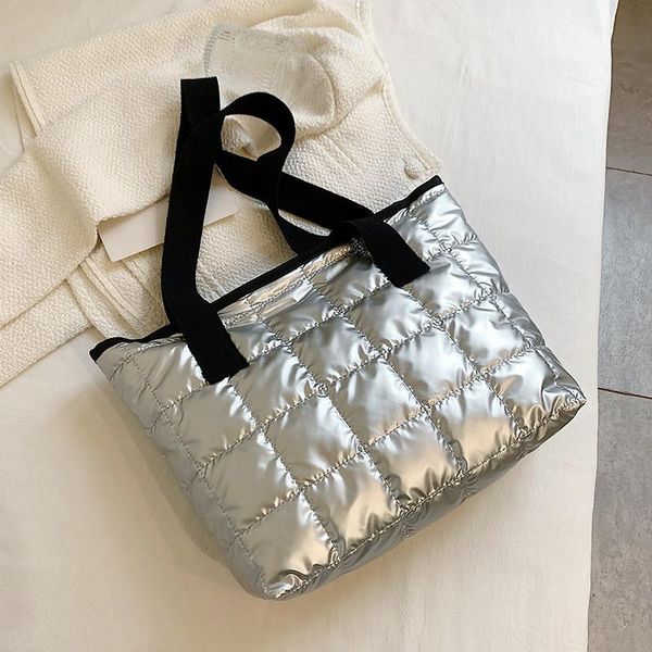 

evening bags large capacity women's shoulder commuter checked ladies simple solid color casual tote winter female purse handbags