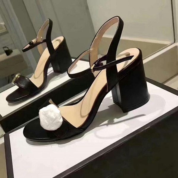 

2021 selling classics women high heel sandals fashion beach thick bottom slippers alphabet lady sandals leather high heel slides shoes by s, Black;red