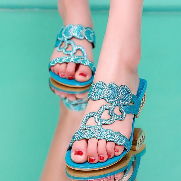 

slippers women summer shoes crystal high-heeled ladies casual open-toe flip flop beach sandalia feminina 2021, Black