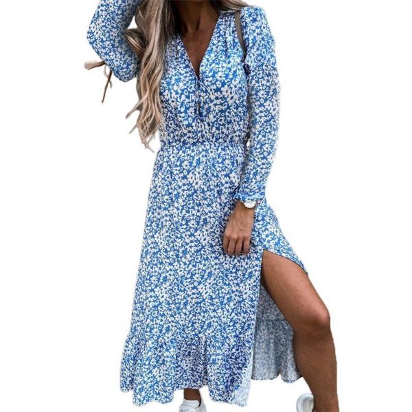 

casual dresses comfortable fashion flowy hem split party dress soft long waist tight for club, Black;gray