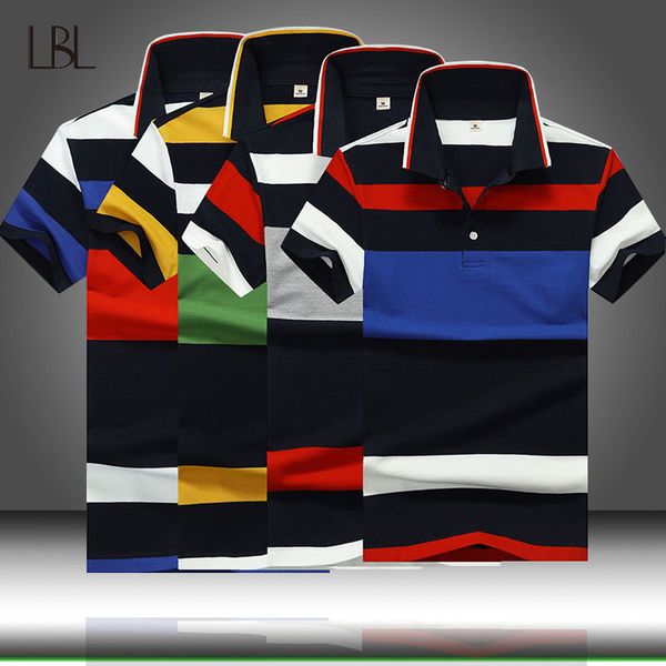 

summer polo shirt men casual striped polos mens short sleeve male breathable slim fitness man clothing kg-271, White;black