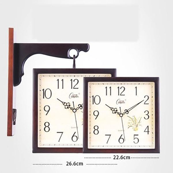 

wall clocks solid wood clock double sided nordic modern mechanism silent guess women watches home decor kitchen living room 5q335