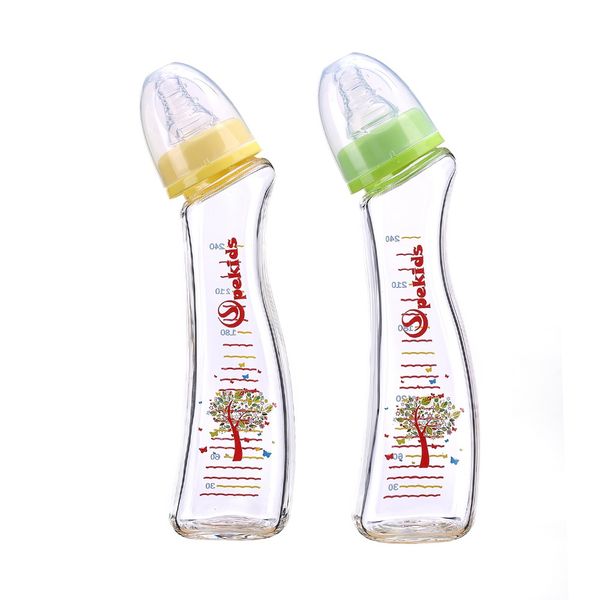 

2019 new design mamadeira bpa food grade feeding milk bottle glass baby bottle for newborn