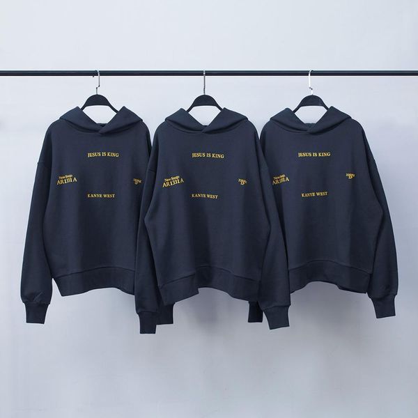 

2021 new men's and women's 100% cotton high-quality clothing high street loose hoodies trendy fashion kanye same style wt1s, Black