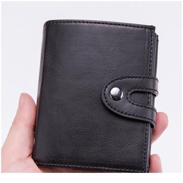 

bycobecy 2020 business men's credit card box matic business card holder rfid wallet anti-magnetic anti-theft c qylxyw