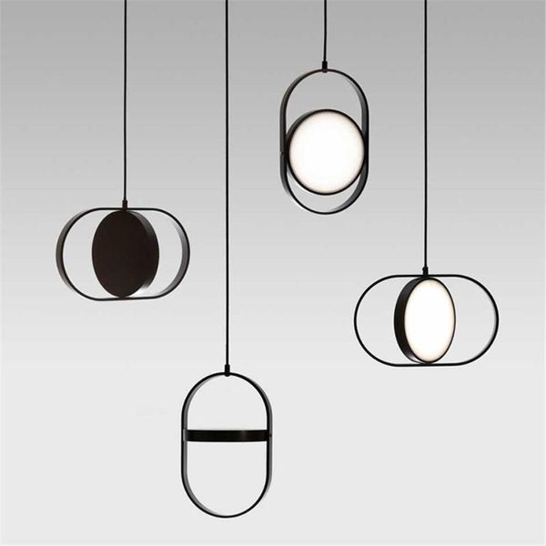 

18x30cm modern led pendant lights for living room dining room acrylic aluminum body led pendant lamp black/white nordic lamp
