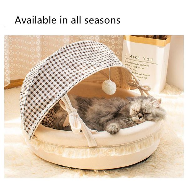

cat beds & furniture litter, high-value, four-season universal bed, semi-enclosed warm, comfortable soft, stylish and breath