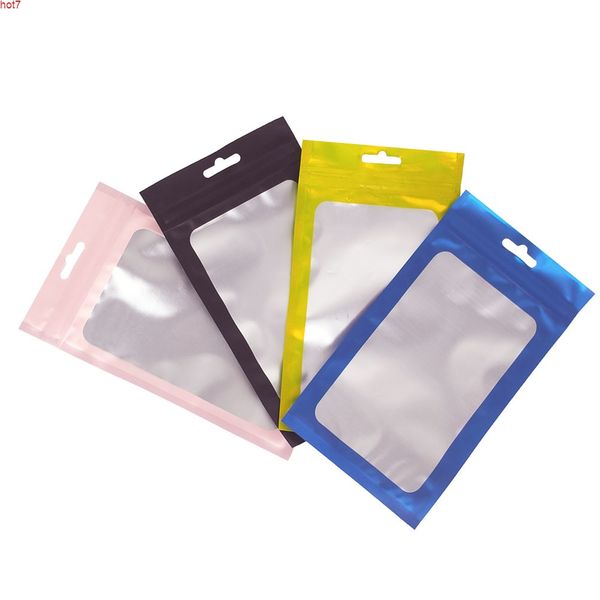 Grandes tamanhos pp saco plástico ziplock acessórios com furo de borboleta front limpar mylar packag para fone de ouvido USB cabo de cabo
