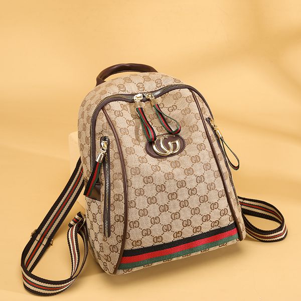 

fashion versatile women's leisure large capacity canvas backpack schoolbag handbags