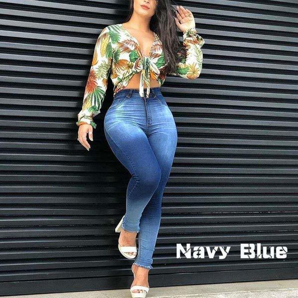 

womens blue slim style designer womens jeans pleated high waist washed ol summer ladies pencil pants gradient pants denim tojci, Black