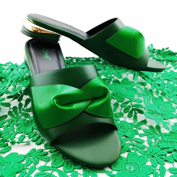 

sandals fashionable african design shoes with metal decoration in green color italian women for wedding, Black