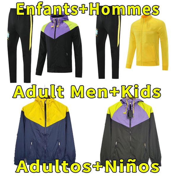 

tracksuit windbreaker jacket set training long sleeve soccer 2022 camiseta de futbol paqueta neres coutinho bra zils football shirt firmino, Black