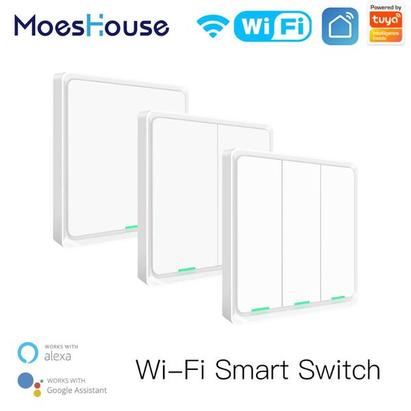 

smart home control moeshouse tuya wifi wall light switch neutral wire required multi-control association in life app works with alexa