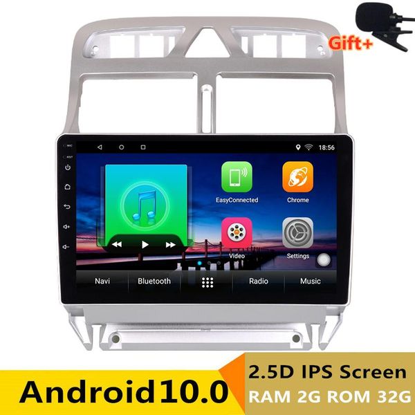 

player 9" 2.5d ips android 10.0 car dvd multimedia gps for 307 2006-2010 11 2013 audio radio stereo navigation wifi