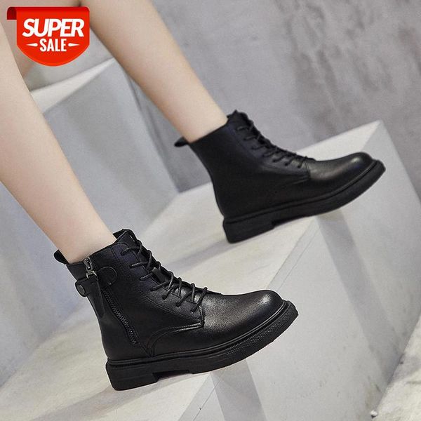 

2020 winter doc motocyle women platform boots platform pu leather fur warm ankle boots high black waterproof zipper shoes #vv9n