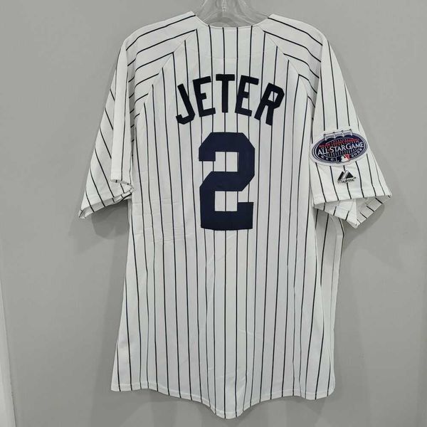 Пользовательский шитье редкий 2008 All Star Derek Jeter 2 Jersey Men Men Women Yourning Kids Baseball Jersey XS-6XL