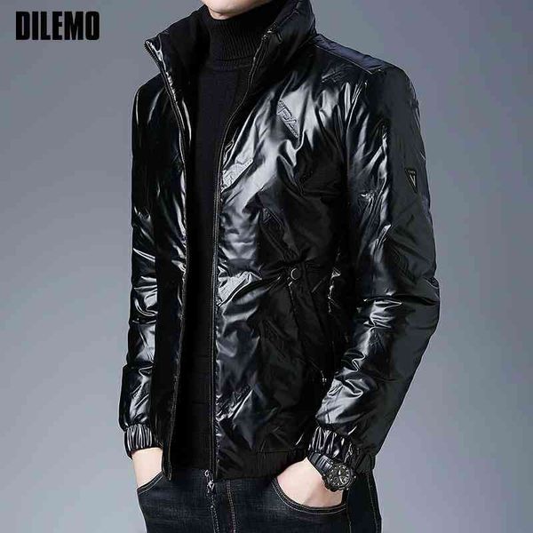 

grade winter thick casual fashion down men brand warm windbreaker et shiny bubble coats mens cloth 2021, Black;white