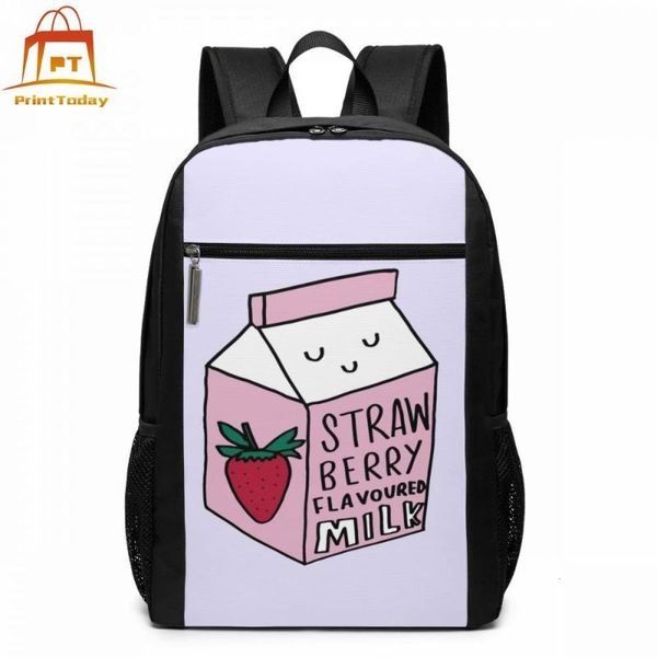 

backpack strawberry milk backpacks trendy multi purpose bag teenage pattern men - women bags