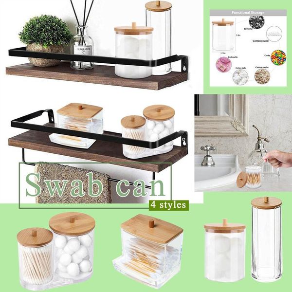 

storage boxes & bins makeup organizer box bathroom accessories cotton swab bath salt ball acrylic tank transparent plastic