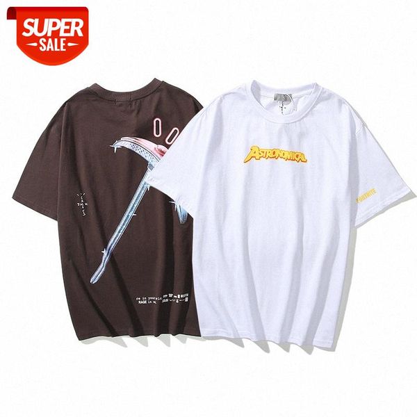 

travis scott jack fort night album pick axe printing couple short-sleeved t-shirt creative #xk1e, White;black