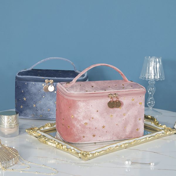 

cosmetic bag make up super girl portable velvet carry on cosmetics storage