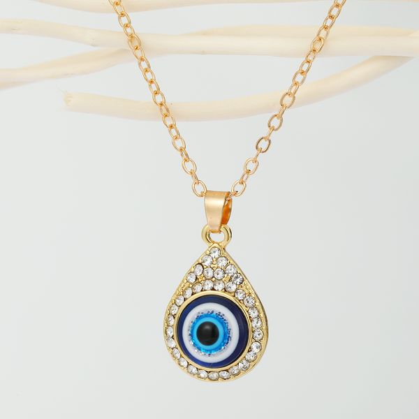 Türkische Türkei Strass Evil Eye Anhänger Halsketten Frauen Schmuck Halskette Schlüsselbein Kette Party Geschenk