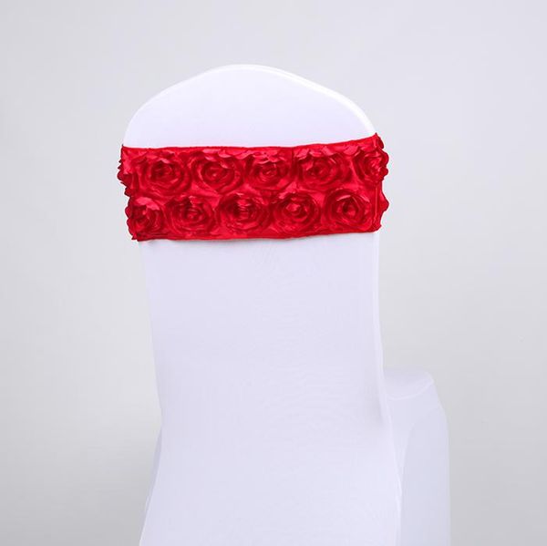 

chair covers spandex flower bowknot decoration set rose wedding cover back