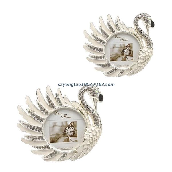 

frames p82c 2pcs swan po frame metal crystal wedding picture deskornaments office bedroom home decoration