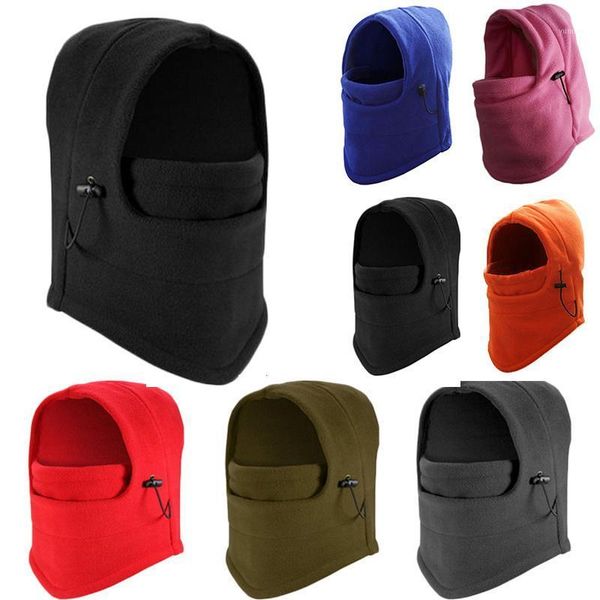 

cycling caps & masks winter fleece balaclava warm hooded face mask neck warmer for men women exercise bicycle thermal hats beanies1, Black