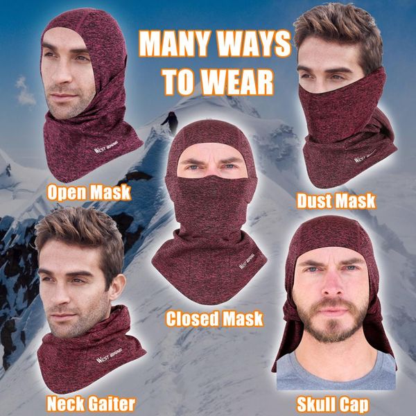 

west biking winter windproof cycling cap warm fleece cycling headwear hats scarf men women outdoor running skiing sport caps, Black