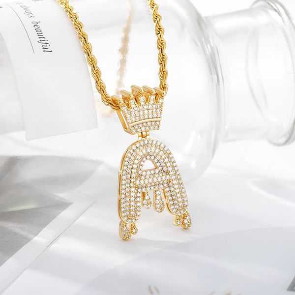 

pendant necklaces gold initial letter crown necklace for women men stainless steel chain punk hip hop jewelry bff party gifts year, Silver