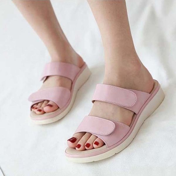 

2021 new women fashion summer home beach flat slippers non-slip ladies buckle casual female slides sandals woman lx04, Black